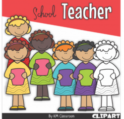 Teacher School ClipArt by KM Classroom | Teachers Pay Teachers