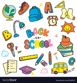 Back to school doodle clip art Royalty Free Vector Image