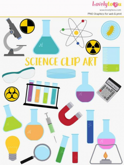 Science laboratory clip art set, scientist, chemistry, biology ...