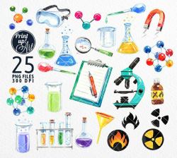 SCIENCE clipart, SCIENCE SUPPLIES clipart, chemistry and biology ...