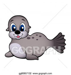 Vector Stock - Cute baby seal cartoon. Clipart Illustration ...