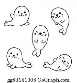 Baby Seal Clip Art - Royalty Free - GoGraph