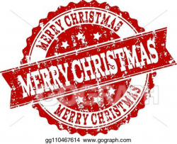 Vector Stock - Red grunge merry christmas stamp seal ...
