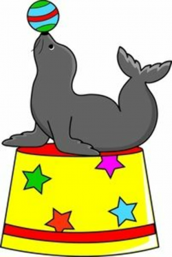 Free Trained Seal Clip Art Image: Trained seal in a circus ...