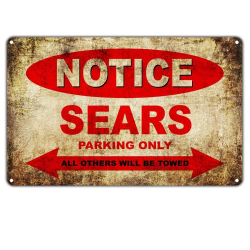 Amazon.com: Notice Sears Motorcycles Parking Only -Tin Wall ...
