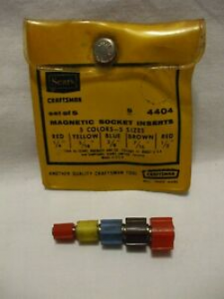 Details about Vintage SEARS Craftsman CROWN Logo # 4404 Set of 5 Magnetic  Socket Inserts