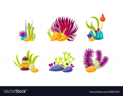Cartoon compositions with fantasy seaweed and