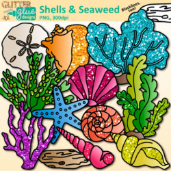 Shell Clip Art: Seashells & Coral Ocean Life Graphics ...
