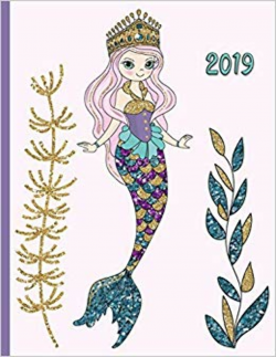 Glitter Mermaid in the Sea with Seaweed Kelp and Colorful ...