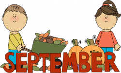 September | September Fall Kids Clip Art Image - the word September ...