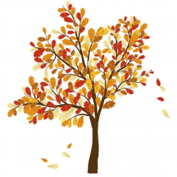 Fall leaves colorful clip art for the fall season tree with falling ...