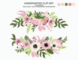 Floral Clipart - Personal and Commercial Use, Digital Watercolor DIY ...