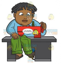 A Fat Black Man Sewing A Pair Of Pants