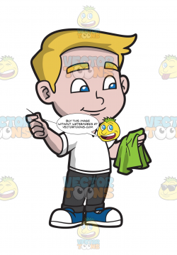 A Boy Sewing A Piece Of Cloth