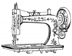 Antique clip art pretty white sewing machine the graphics ...