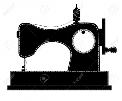 Silhouette of the sewing machine » Clipart Station