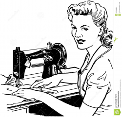 Woman Sewing Photo about graphics, stitching, workers ...