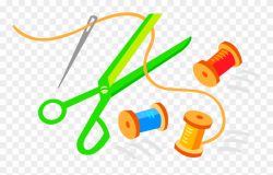 Vector Illustration Of Scissors With Sewing Needle ...