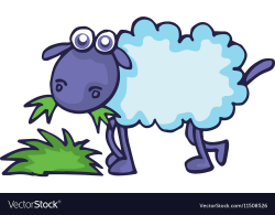Sheep eating grass cartoon