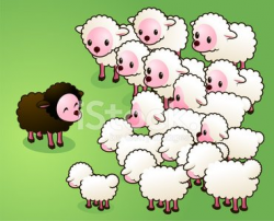 Black Sheep of The Family Surrounded BY Flock stock vectors ...