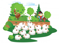 Vector image of flock of sheep. - Clip Art Library