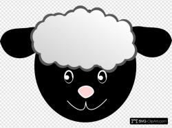 Black Happy Sheep Clip art, Icon and SVG - SVG Clipart