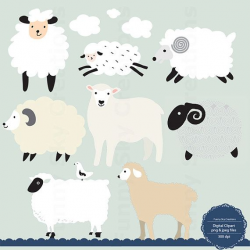 Instant Download, Little Lamb, Sheep Clipart, Sheep Clip Art ...