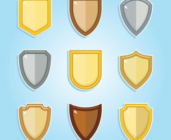 Shield Clipart Set Vector Art & Graphics | freevector.com