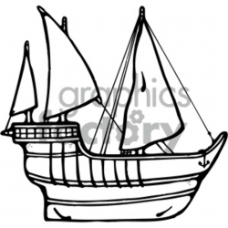 black white ship clipart. Royalty-free clipart # 405468
