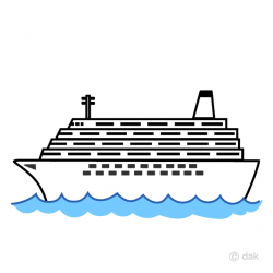 Free Simple Large Cruise Ship Clipart Image｜Illustoon