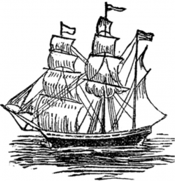 P41 Vintage ship rubber stamp WM | World\'s End Pirate ...