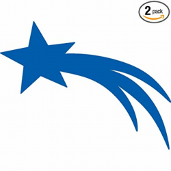 Amazon.com: Shooting Star Silhouette (Azure Blue) (Set of 2 ...