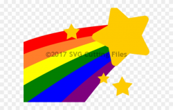Falling Stars Clipart Rainbow - Rainbow Shooting Star ...