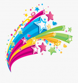 Shooting Star Clipart Rainbow - Colorful Star Design Png ...