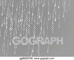 Clip Art Vector - Rain meteor shower shooting stars on ...