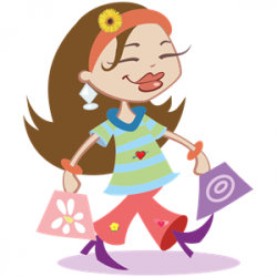 Happy Shopping Girl clipart, cliparts of Happy Shopping Girl ...