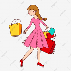 Happy Shopping Girl, Gift, Element, Shopping PNG Transparent ...