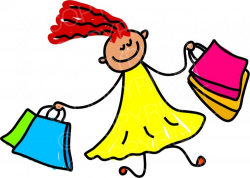 Happy Cartoon Shopping Spree Girl Toddler Art Prawny Clip ...