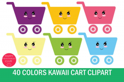 Kawaii Cart Clipart-Shopping Cart Clipart Graphics