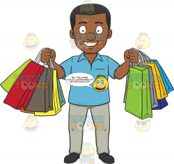 A Black Man Smiles In Pleasure After A Shopping Spree