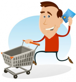 Happy Man Shopping With Credit Card - Download Free Vectors ...