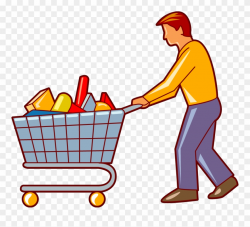 Cart Clipart - Shopping Trolley Clipart Man - Png Download ...