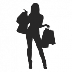 silhouette woman shopping bags clipart blackandwhite...