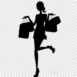 Woman Cartoon clipart - Silhouette, Black, Shopping ...