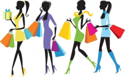 Fashion shopping girls clip art free vector download ...