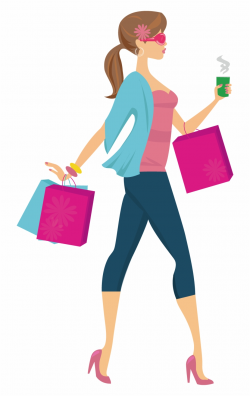 Shopping Woman Clip Art - Girl With Shopping Bags Clipart ...