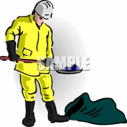 Clip Art Image: A Construction Worker with a Shovel
