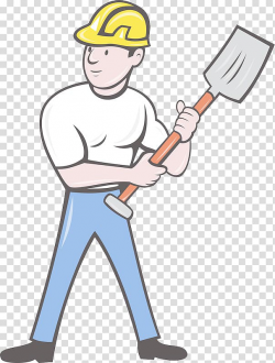 Construction worker , The man with the shovel transparent ...