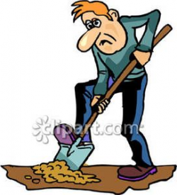Man Digging with a Shovel - Royalty Free Clipart Picture in ...