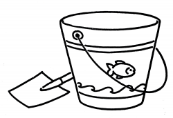 Vintage Line Art - Shovel and Pail - The Graphics Fairy